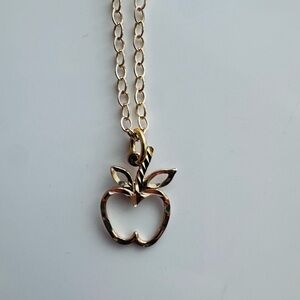 10k Gold Apple Pendant Necklace - Women's Jewelry